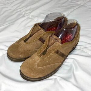 Keds Suede Sneakers Size 7 Brown Tan Slip On Zip Walking Shoes Loafers